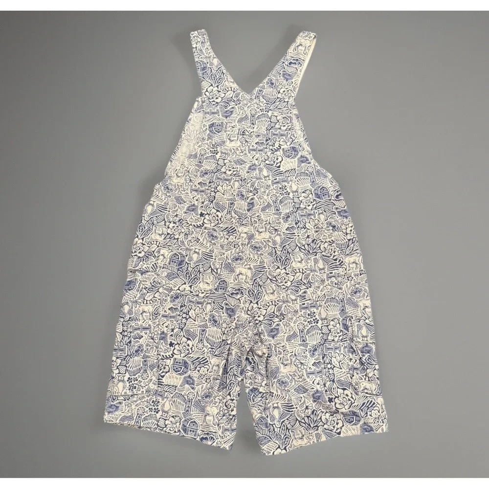 Duluth Trading Heirloom Gardening Bib 10" Short Overalls Farm Toile Women's M - Picture 6 of 6